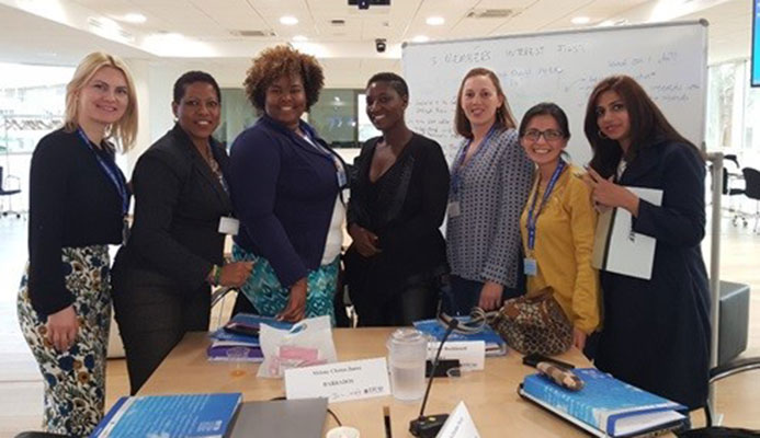 In the classroom, BMO Representatives from L-R: Bosnia Herzegovina, Trinidad and Tobago, Barbados, South Africa, Aruba, Bolivia, Pakistan